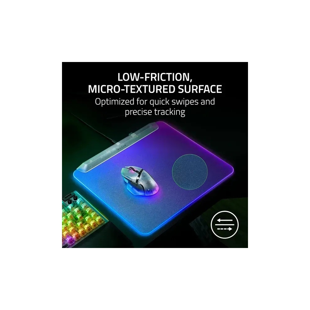 მაუსის პადი Razer RZ02-04920400-R3M1 Firefly V2 Pro, M, RGB, Mouse Pad, Phantom White