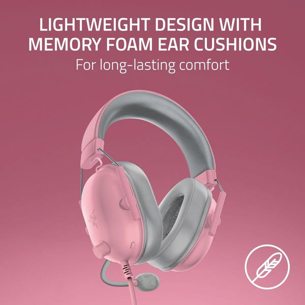 ყურსასმენი Razer RZ04-03241400-R3G1 BlackShark V2 X for PlayStation, Gaming Headset, Wired, 3.5mm, Quartz Pink