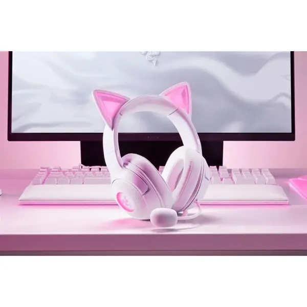 ყურსასმენი Razer RZ04-04730600-R3M1 Kraken Kitty V2, Gaming Headset, Wired, USB, White