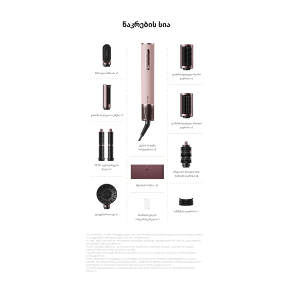 თმის სტაილერი Dreame AMS01A AirStyle Pro HI, 1400W, Hair Styler, Rose Pink