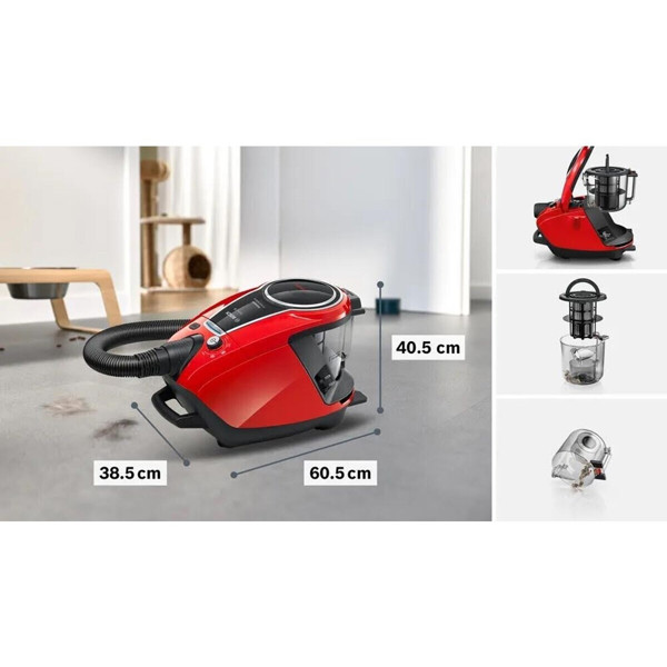 მტვერსასრუტი Bosch BGS7PET1, 800W, 3L, Vacuum Cleaner, Red