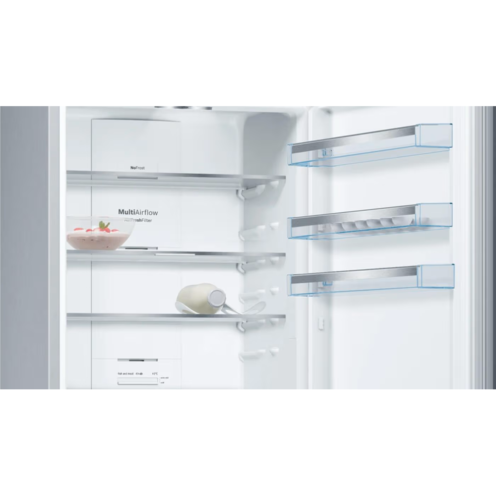 მაცივარი Bosch KGN49XL306, 438L, E, No Frost, Refrigerator, Silver