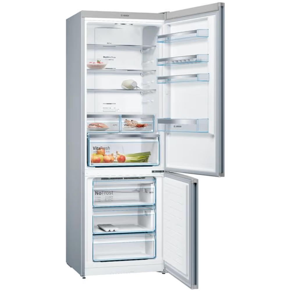 მაცივარი Bosch KGN49XL306, 438L, E, No Frost, Refrigerator, Silver
