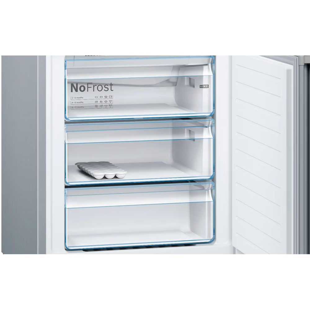 მაცივარი Bosch KGN49XL306, 438L, E, No Frost, Refrigerator, Silver