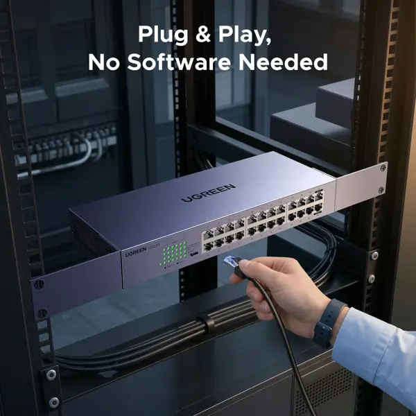 Switch UGREEN CM740 (35374EU), 24-Port Gigabit, Grey