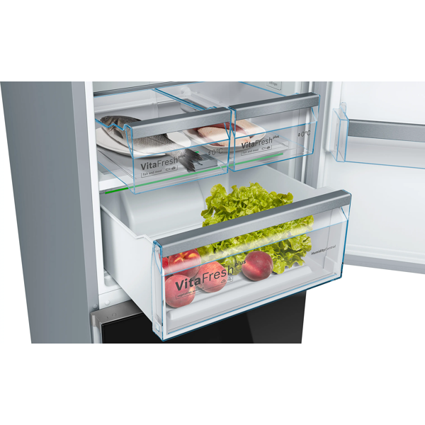 Refrigerator Bosch KGN39LB316, 400L, E, No Frost, Black