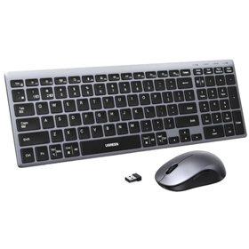 კლავიატურა+მაუსი UGREEN MK552 (85513), Wireless, USB, Bluetooth, Keyboard And Mouse, Grey