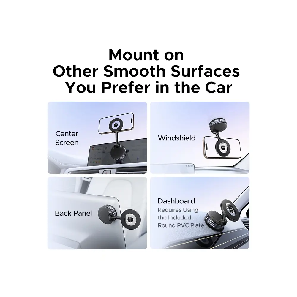 Suction Cup Magnetic Phone Mount UGREEN LP970 (75666), Grey