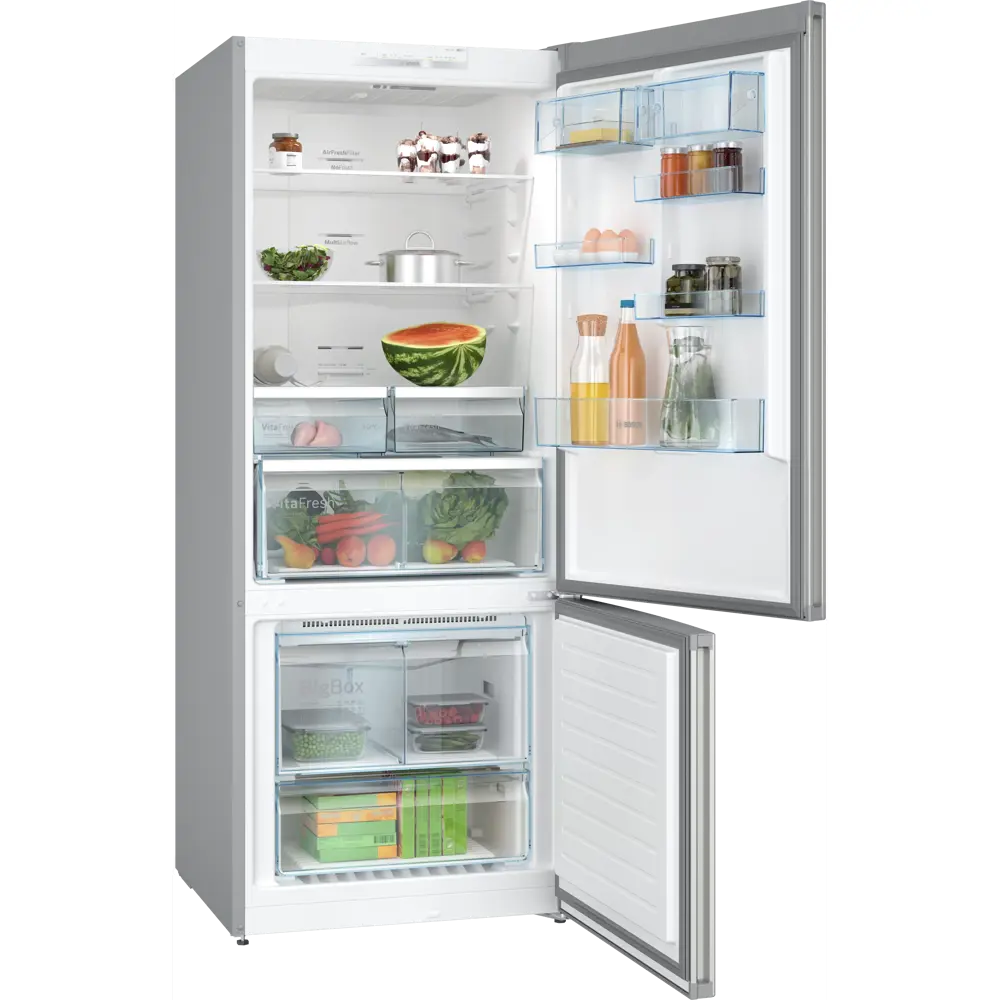 მაცივარი Bosch KGN76VIE0N, 526L, E, 40dB, No Frost, Refrigerator, Silver