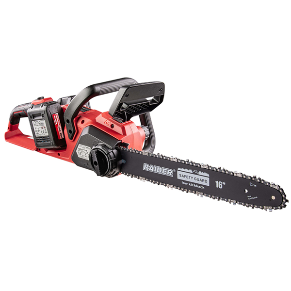 ჯაჭვური ელექტროხერხი Raider RDI-BCCS33 Brushless, 40V, 400mm, Electric Chainsaw, Red