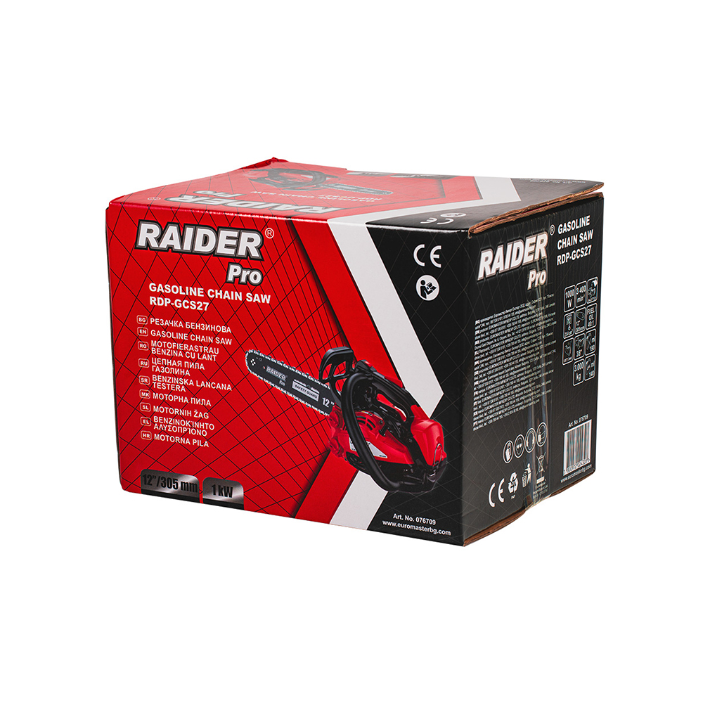 Petrol Chainsaw Raider RDP-GCS27, 1000W, Red