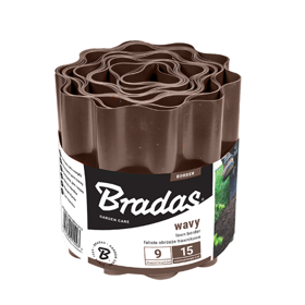 Lawn edging Bradas OBFB 0915 9 m x 15 cm brown