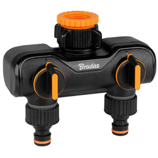 Distributor with 2 taps Bradas BLACK LINE GW1/GW3/4 ECO-PWB3052, Black