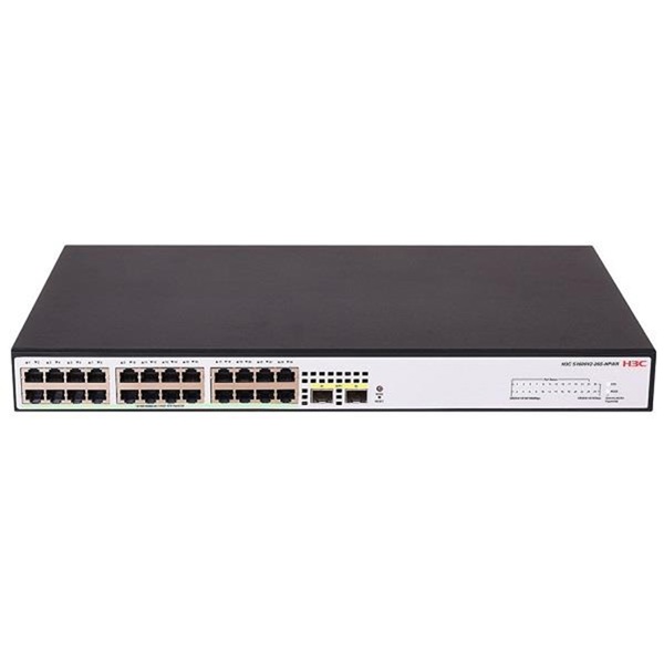 სვიჩი H3C 9801A67Y S1600V2-26S-HPWR L2,  24-Port Gigabit, PoE+ Switch, Black