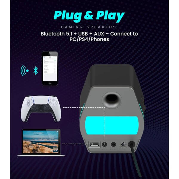 დინამიკი Edifier G2000, 16W, Bluetooth, USB, AUX, Gaming Speaker, White
