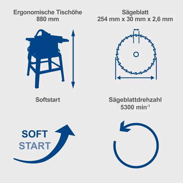 Circular saw with table Scheppach HS 254 2200 W 254 mm