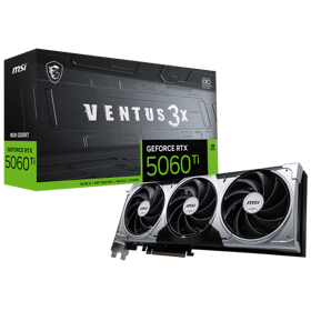 ვიდეო დაფა MSI 912-V812-080 VENTUS 3X OC, GeForce RTX 5060 Tiმ 8Gb, 128bit, HDMI, DP, Black/Silver