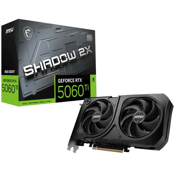 Graphic Card MSI 912-V536-003 SHADOW 2X OC PLUS, GeForce RTX 5060 Ti, 8Gb, 128bit, HDMI, DP, Black