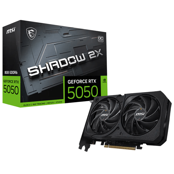 ვიდეო დაფა MSI 912-V538-006 SHADOW 2X OC, GeForce RTX 5050, 8Gb, 128bit, HDMI, DP, Black