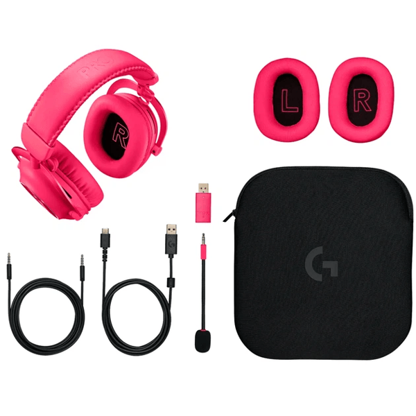 ყურსასმენი Logitech L981-001275 G PRO X 2 LIGHTSPEED, Headset, Wireless, Bluetooth, USB, Pink