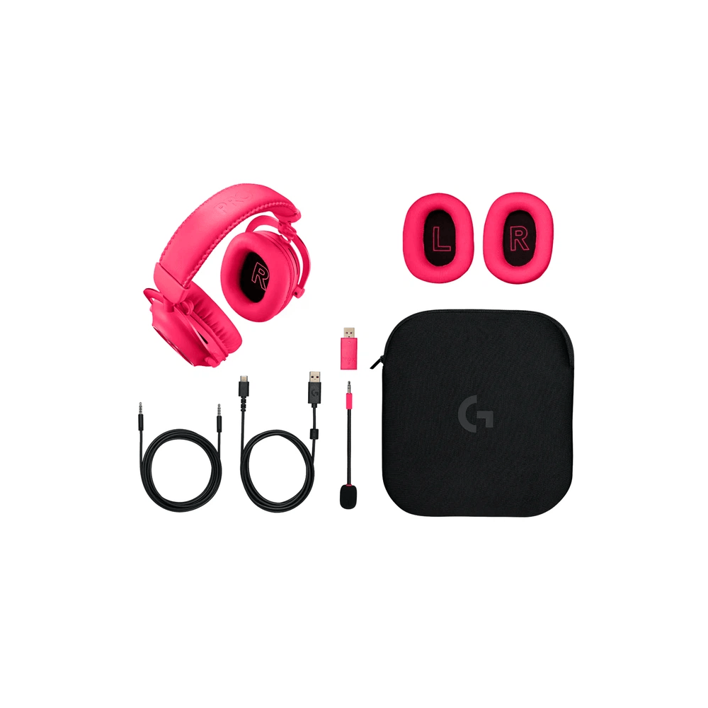 ყურსასმენი Logitech L981-001275 G PRO X 2 LIGHTSPEED, Headset, Wireless, Bluetooth, USB, Pink