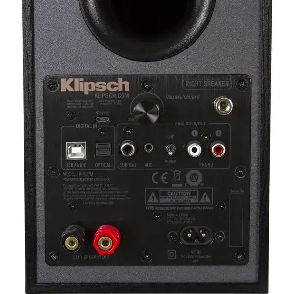 Speaker Klipsch 1066253 Reference R-41PM, 70W, Bluetooth, 3.5mm, RCA, USB, Micro USB, Black