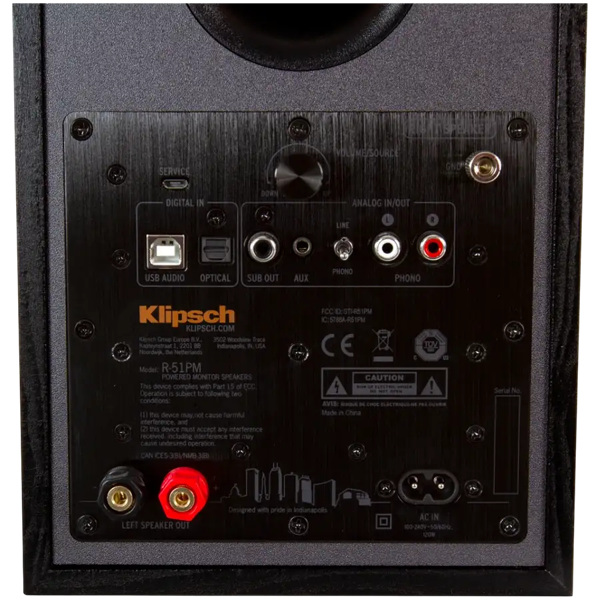 Speaker Klipsch 1066255 Reference R-51PM, 120W, Bluetooth, USB, 3.5mm, RCA, Black