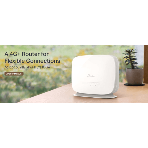 4G+ Cat6 AC1200 Wireless Dual Band Gigabit Router TP-Link Archer MR505, 867Mbps, White