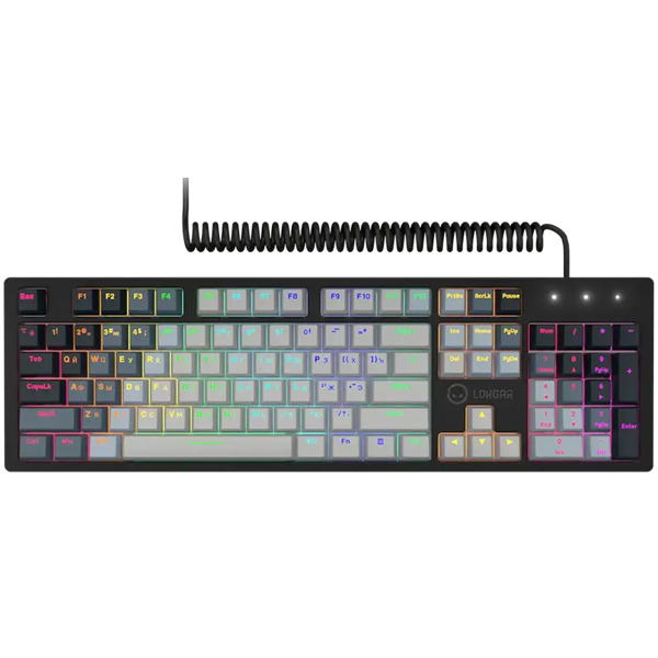 კლავიატურა Lorgar LRG-GK514W-RU Azar 514, Wired, USB, RGB, Gaming Mechanical Keyboard, White