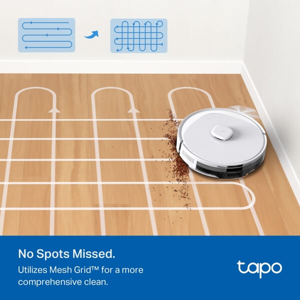Robot Vacuum Cleaner TP-Link Tapo RV30 Max, 5300Pa, LiDAR + IMU, White