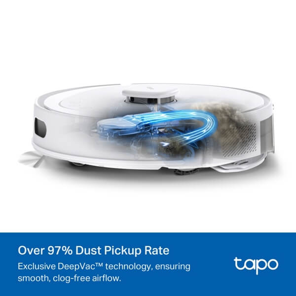 Robot Vacuum Cleaner TP-Link Tapo RV30 Max, 5300Pa, LiDAR + IMU, White