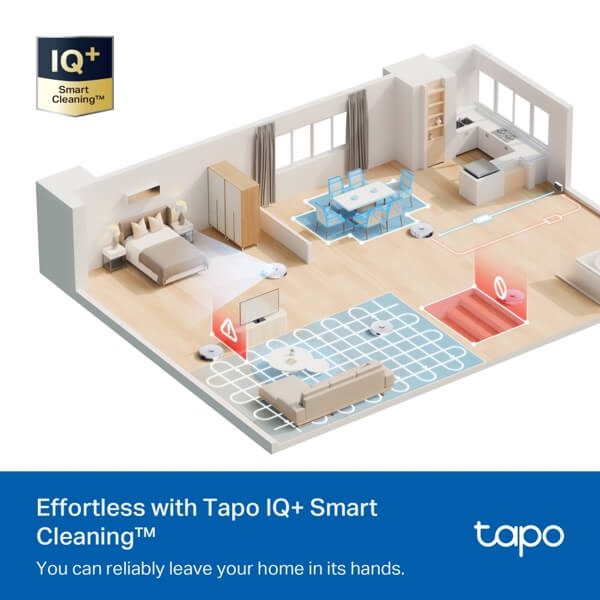 Robot Vacuum Cleaner TP-Link Tapo RV30 Max, 5300Pa, LiDAR + IMU, White