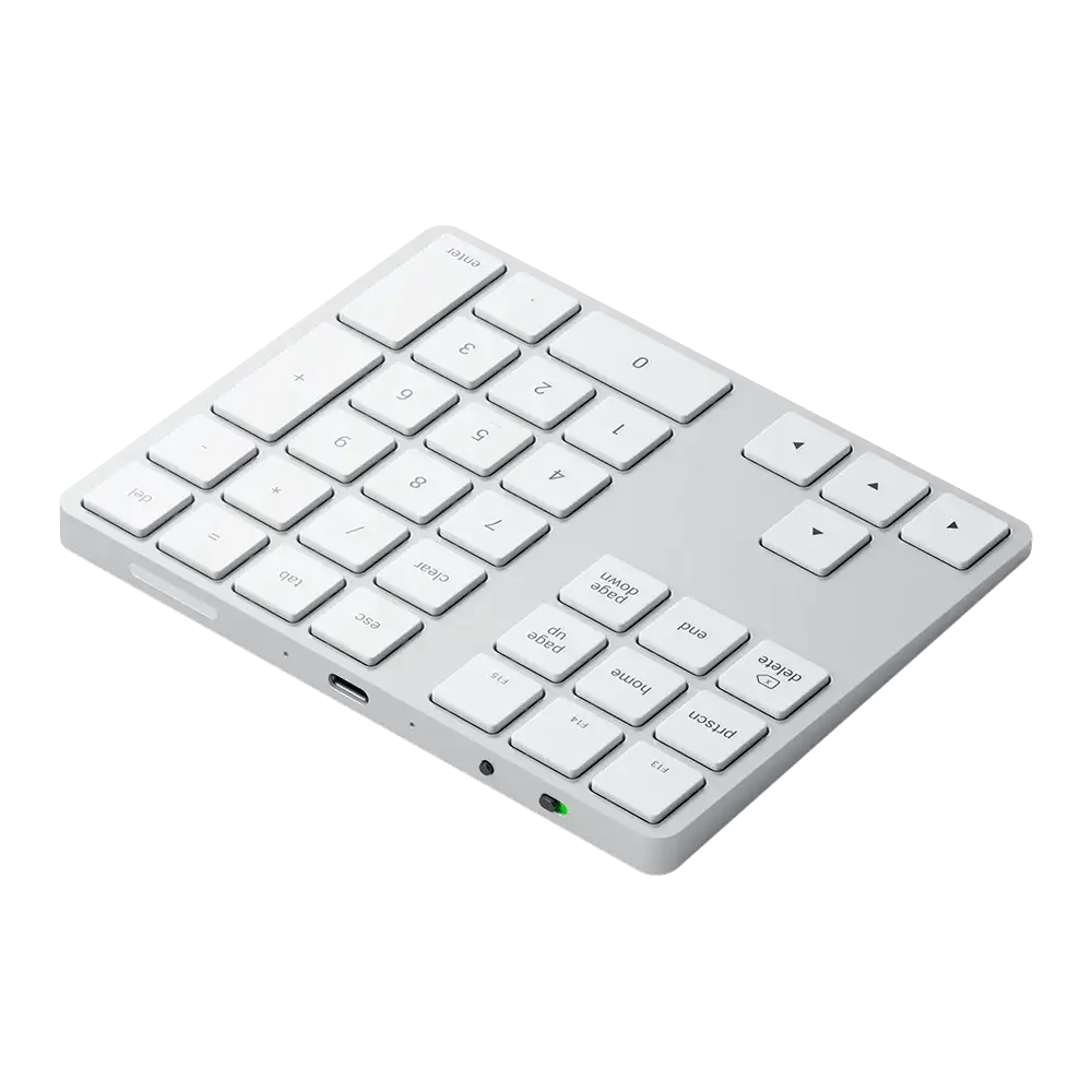 კლავიატურა Satechi ST-XLABKS, Wireless, Bluetooth, Type-c, Extended Keypad, Silver