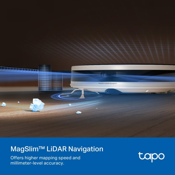 Robot Vacuum Cleaner TP-Link Tapo RV20 Max, 5300Pa, MagSlim LiDAR, White