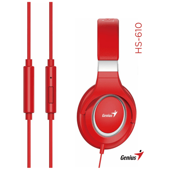 ყურსასმენი Genius HS-610, Headset, Wired, 3.5mm, Red