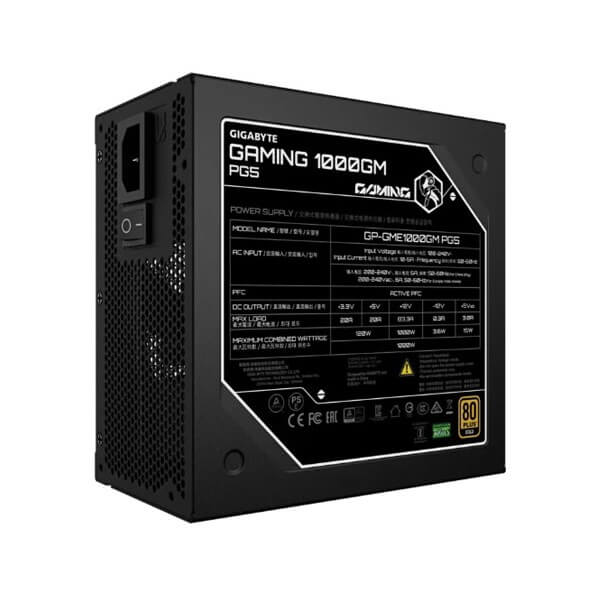 Power Supply Gigabyte GP-GME1000GM PG5, 1000W, 80 Plus Gold, Black