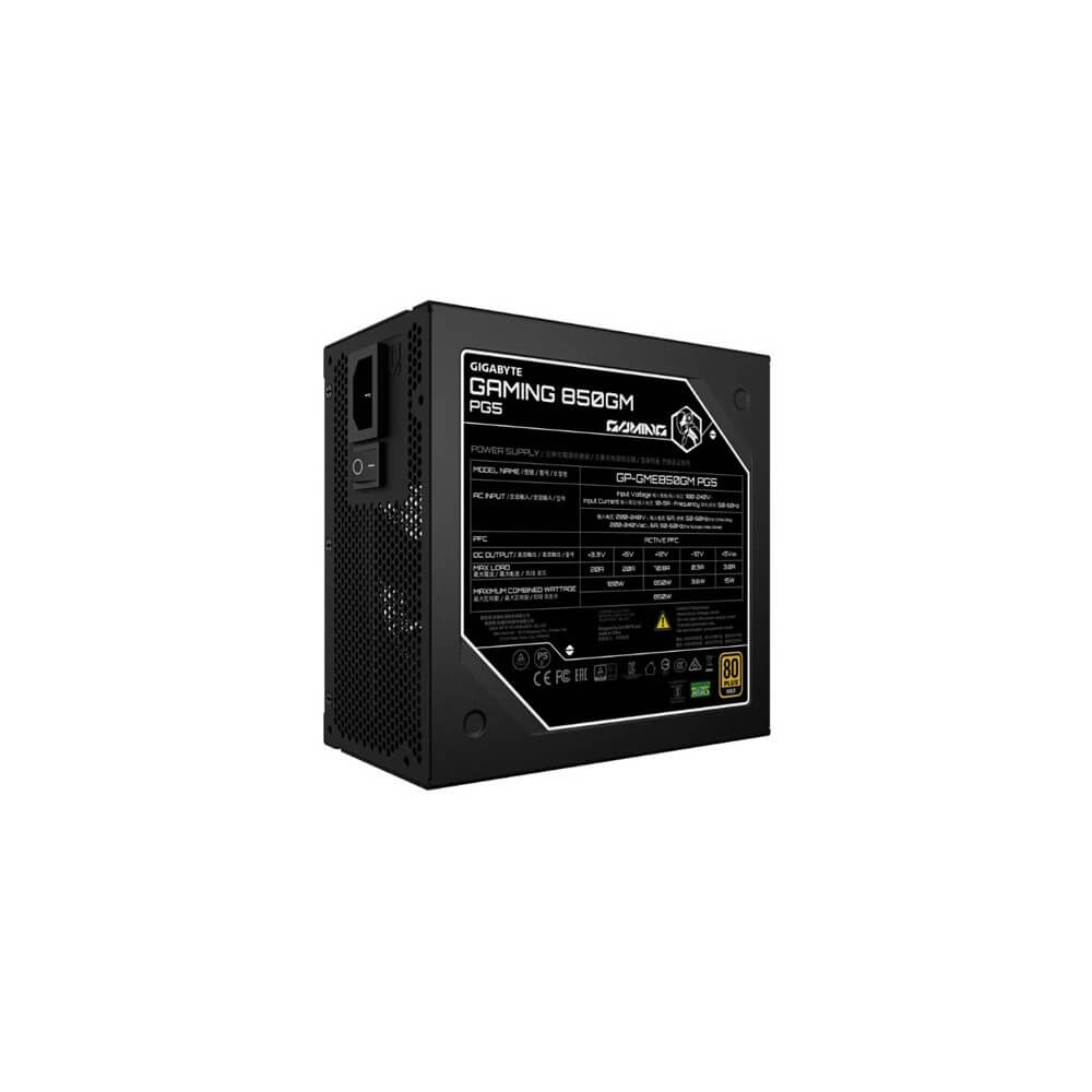 კვების ბლოკი Gigabyte GP-GME850GM PG5, 850W, 80 Plus Gold, Power Supply, Black