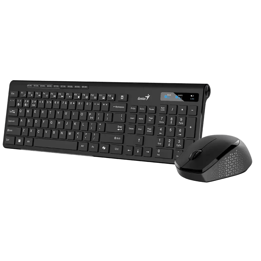 კლავიატურა+მაუსი Genius SlimStar 8230, Wireless, USB, Bluetooth, Keyboard And Mouse, Black