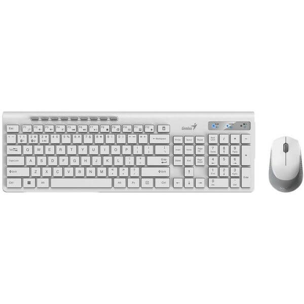 Keyboard And Mouse Genius SlimStar 8230, Wireless, USB, Bluetooth, White