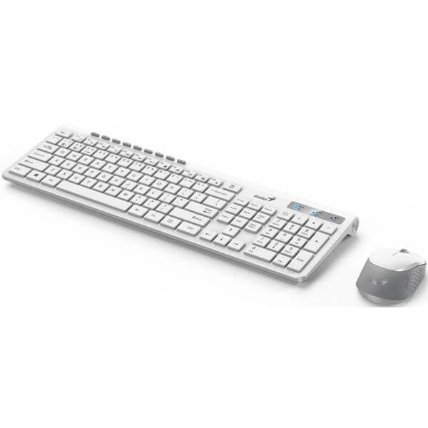 Keyboard And Mouse Genius SlimStar 8230, Wireless, USB, Bluetooth, White