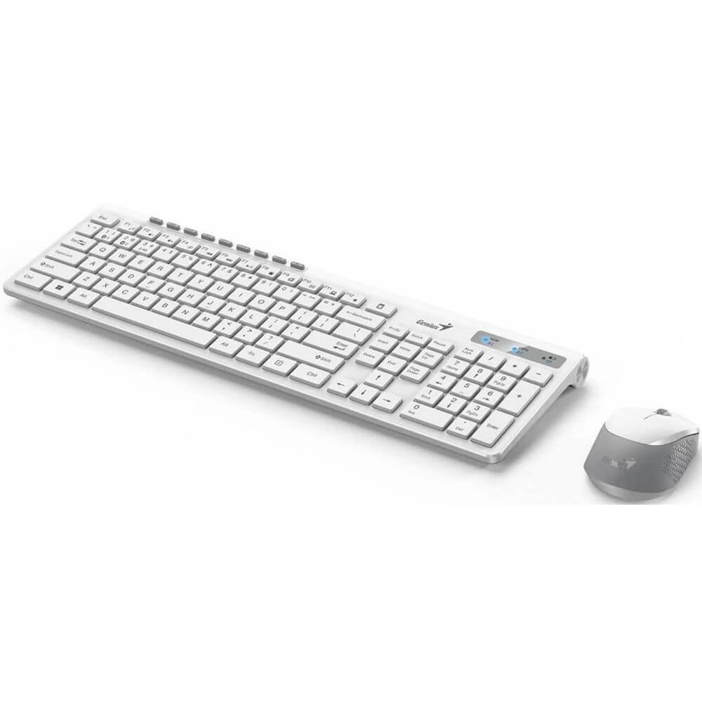 Keyboard And Mouse Genius SlimStar 8230, Wireless, USB, Bluetooth, White