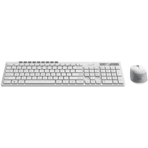Keyboard And Mouse Genius SlimStar 8230, Wireless, USB, Bluetooth, White