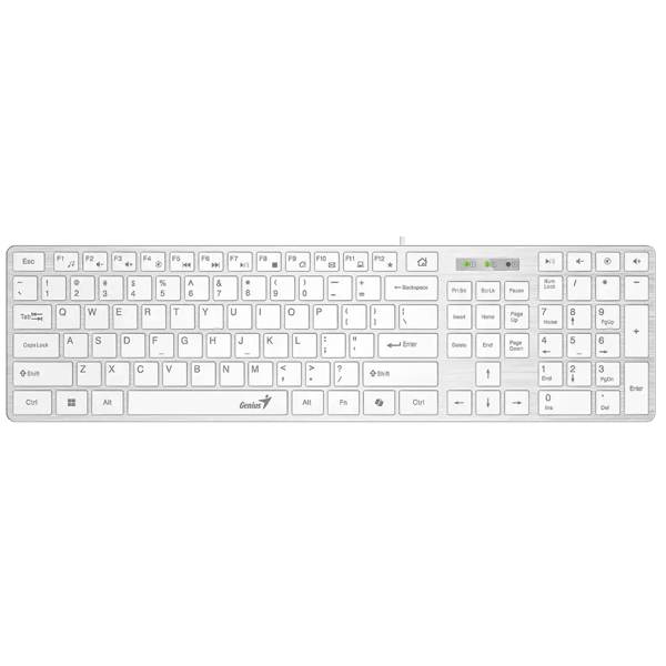 Keyboard Genius SlimStar 126, Wired, USB, White