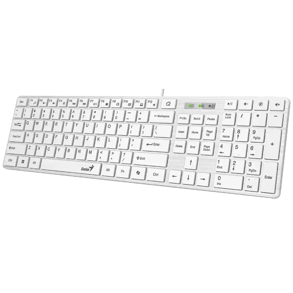 Keyboard Genius SlimStar 126, Wired, USB, White