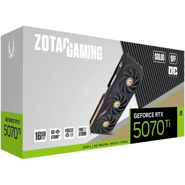 ვიდეო დაფა Zotac ZT-B50710J3-10P, GeForce RTX5070 Ti, 16GB, 256-Bit, HDMI, DP, Black