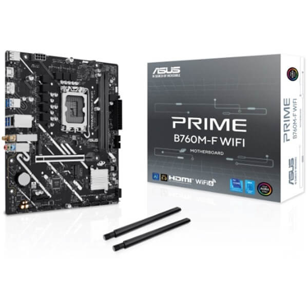 Motherboard Asus 90MB1N00-M0EAY0 PRIME B760M-F WIFI, DDR5, LGA1700 DIMM, 96GB