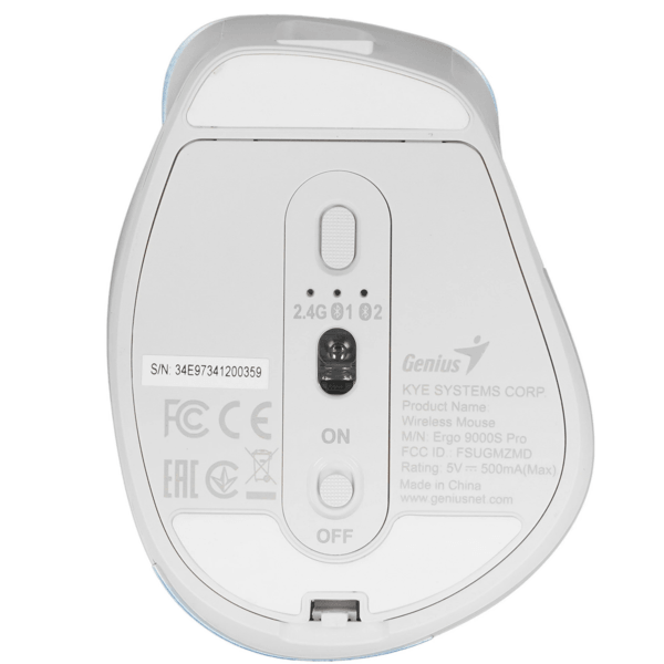 მაუსი Genius Ergo 9000S Pro, Wireless, USB, Mouse, Light Blue