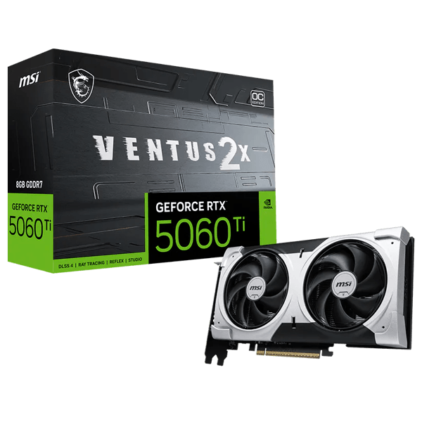 Graphic Card MSI G506T-8V2CP VENTUS 2X OC PLUS, GeForce RTX 5060 Ti, 8GB, DP, HDMI, Black/Silver