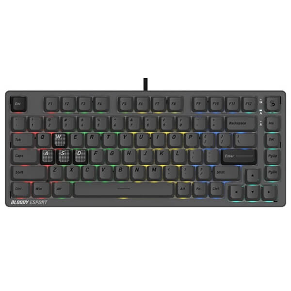 Mechanical Gaming Keyboard A4Tech Bloody MS76, Wired, RGB, USB, Grey