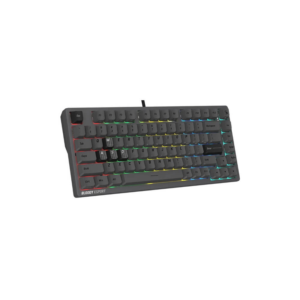 კლავიატურა A4Tech Bloody MS76, Wired, RGB, USB, Mechanical Gaming Keyboard, Grey